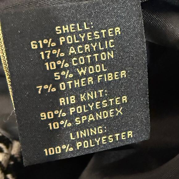 Kathy Ireland Tweed Wool Blend Coat Duster Jacket Houndstooth Heritage NWT L - Picture 6 of 7